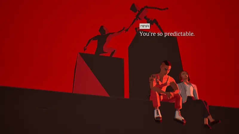 A wall breaking into fragments in Virtue and a Sledgehammer